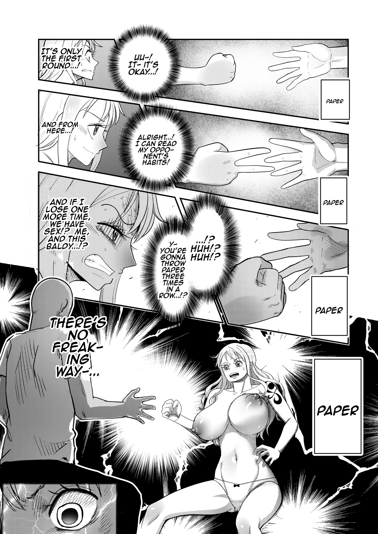 Hentai Manga Comic-Book About Nami Getting Taught A Lesson By A Bald Mob In Strip Rock, Paper, Scissors-Read-11